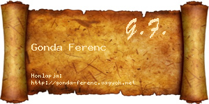 Gonda Ferenc névjegykártya